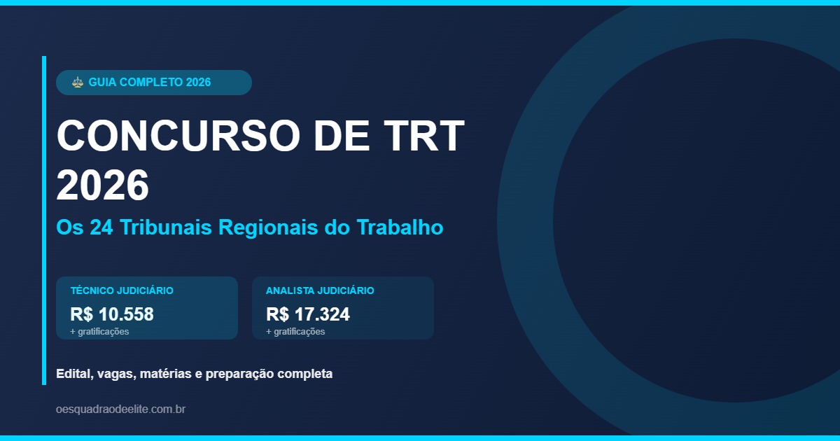 Concurso de TRT 2026: Guia Completo dos 24 Tribunais Regionais do Trabalho
